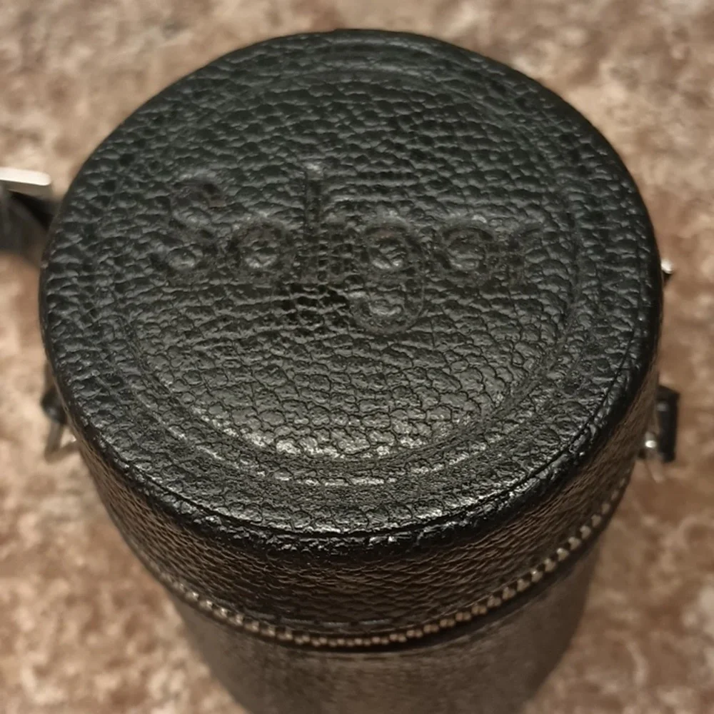 Soligor Vintage Ribbed Leather Camera Zip Lens Carry Case Japan